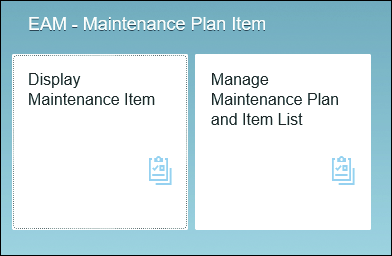 Maintenance Plan Item App Suite