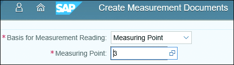 Create Measurement Document App Initial Screen