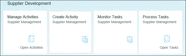 Supplier Development SAP Fiori Apps for Activities and Task Management