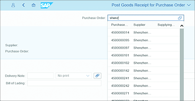 Dynamic Search Capability within the PO Receipt SAP Fiori App