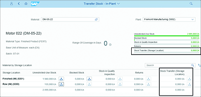 Transfer Stock - In-Plant