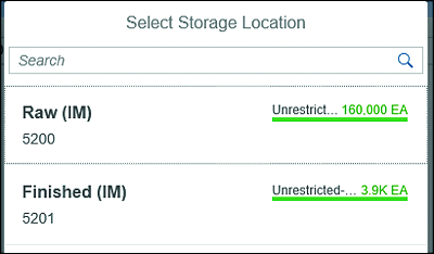 Transfer Stock - Cross-Plant: Issuing Storage Location Dropdown Stock Overview