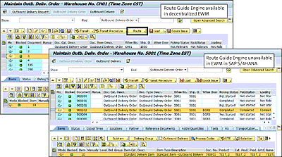 Availability and Unavailability of the Routing Guide Engine in SAP S/4HANA Embedded EWM