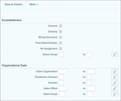 List Incomplete Contracts Selection Screen