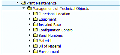 Management of Technical Objects Menu Path