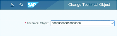 Initial Change Technical Object Screen