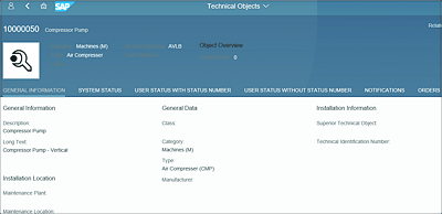 Technical Object Details Page