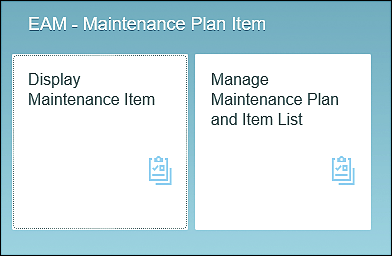 Maintenance Plan Item App Suite