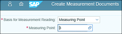 Create Measurement Document App Initial Screen