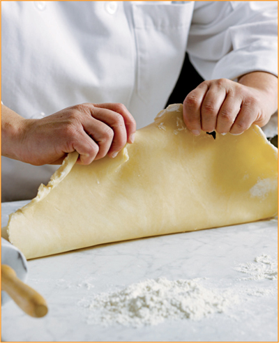 folding dough in half