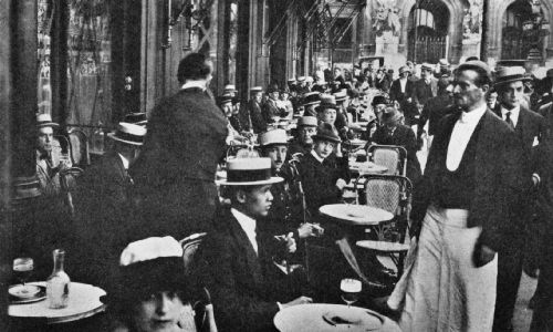 Sidewalk Annex, Café de la Paix, Paris, with Opera House in Background—Summer of 1918