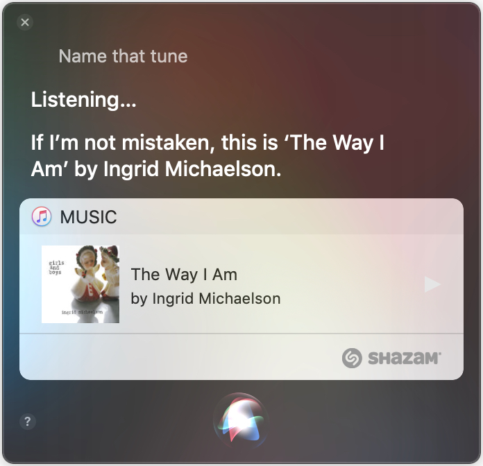 Figure 36: If you like something you hear on the radio, ask Siri to “Name that tune” on your iOS device or Mac. Tap (or click) the results to open iTunes to that song.