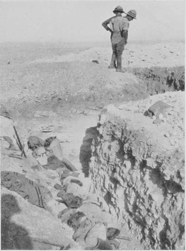 TURKISH TRENCH WITH DEAD TURKS. HILL 1070, NEAR BEERSHEBA.