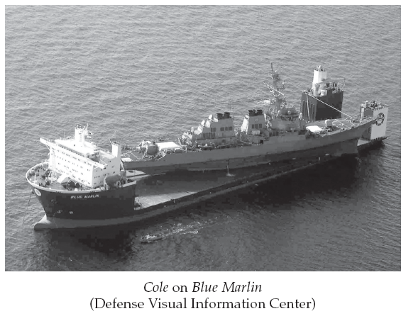 Image: Cole on Blue Marlin (Defense Visual Information Center)