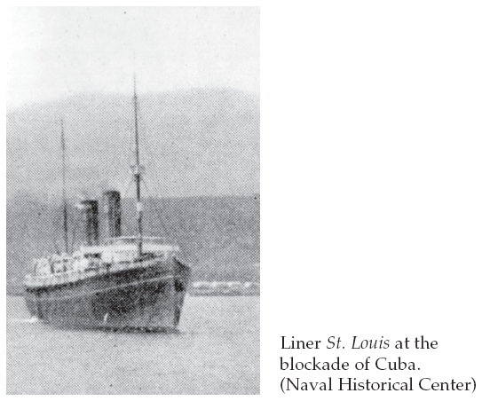 Image: Liner St. Louis at the blockade of Cuba. (Naval Historical Center)