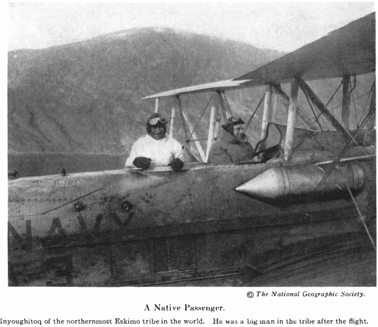 © The National Geographic Society. A Native Passenger. Inyoughitoq of the northernmost Eskimo tribe in the world. He was a big man in the tribe after the flight.