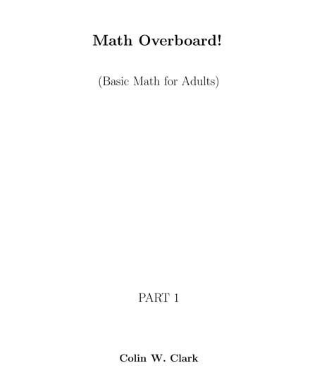 Book Title of Math Overboard!: (Basic Math for Adults) Part 1