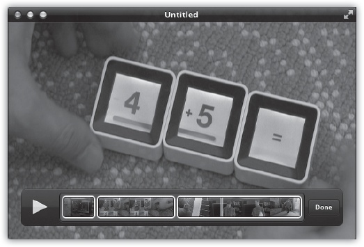 The Split Clip command chops the video into two clips—and produces the map shown at bottom. If you click a clip and then press the space bar to play the video, you’ll see the red vertical line that represents the playhead. To chop one of your clips up into further subclips, move that red line into position and then use the Split Clip command again.