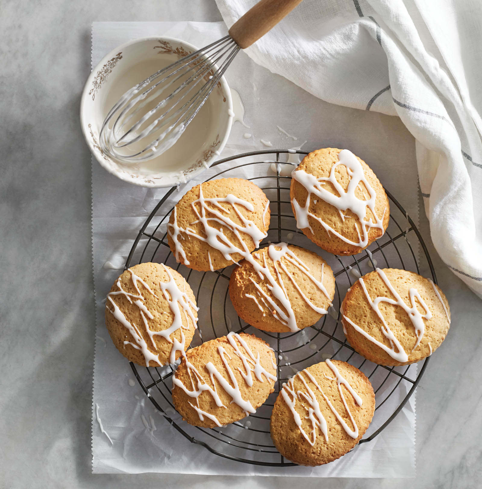 Photo of Old-Fashioned Tea Cakes with Peach-Almond Glaze.