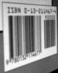 Barcode image distorted by perspective, due to photo being taken from an angle