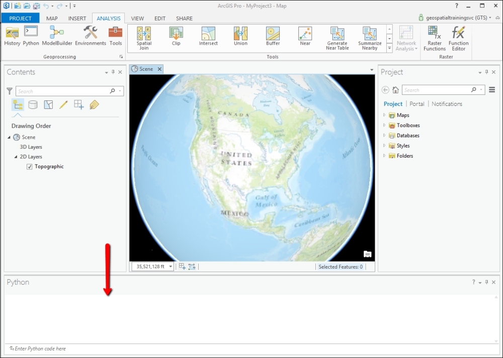 Using the new Python window in ArcGIS Pro