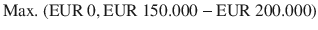 $${\text{Max.\leavevmode\nobreak\ }}({\text{EUR}}\ 0,{\text{EUR}}\ 150.000-{\text{EUR}}\ 200.000)$$