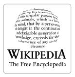 The Wikipedia logo used from late 2001 until 2003. This logo was designed by a volunteer called The Cunctator and was the winner in an open logo contest. See the progression of the Wikipedia logo over time at .