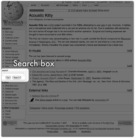 The Wikipedia search box