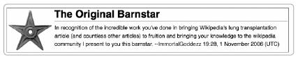 The original Wikipedia barnstar