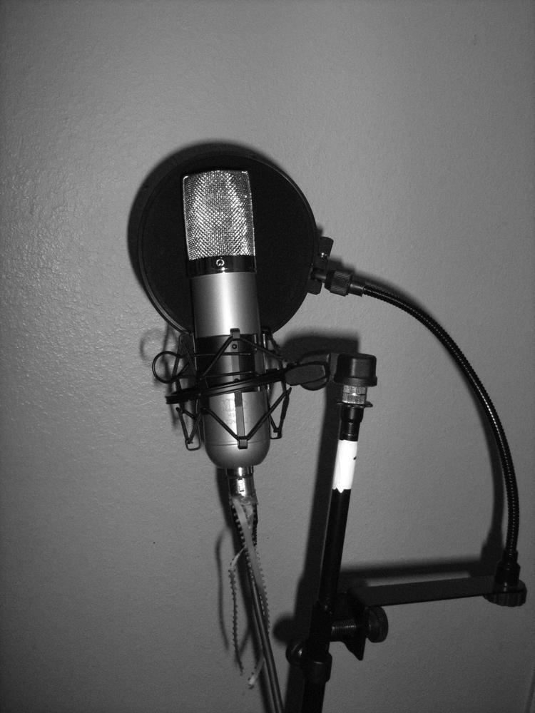 My MXL M3-B condenser mic set up for recording separate audio while shooting video.