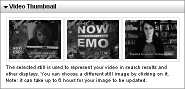 You may select your thumbnail from three preselected options.