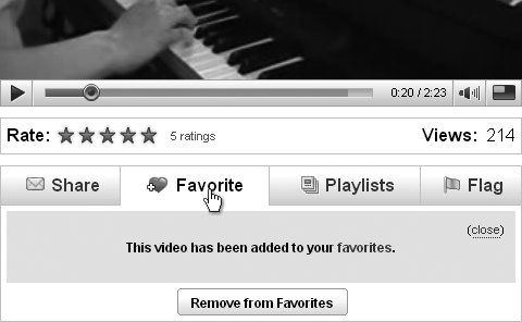 Favoriting a video to view again at a later date is easy.