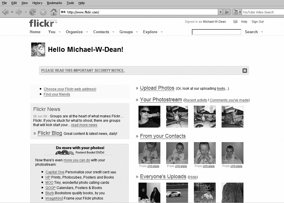 Flickr.com website.