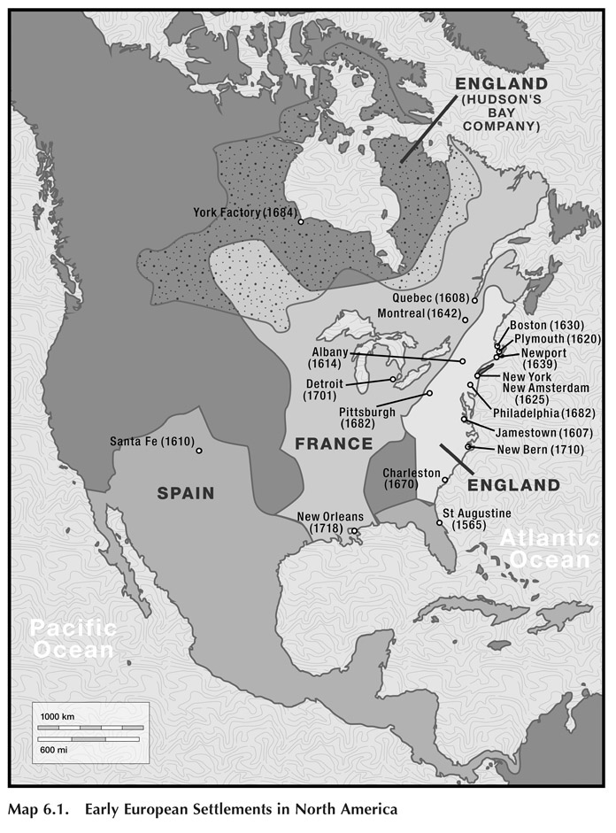 Map 6.1. Early European Settlements in North America 18_