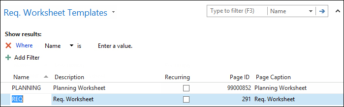 Requisition versus planning versus subcontracting worksheets