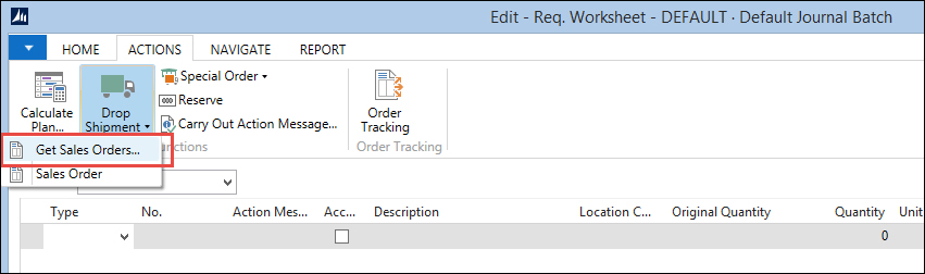 Requisition worksheet