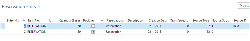 Creating a reservation