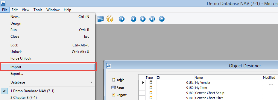 Importing a FOB file