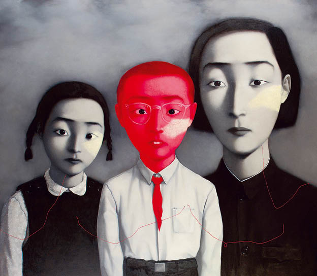 Zhang Xiaogang (b.1958). A Big Family Series. 1995. oil on canvas. 229x179cm Artwork Location: Christie's Images Limited, ********, ******** Permission for usage must be provided in writing from Scala.