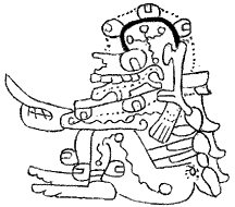 Fig. 384. The supposed god of death, from the Troano Codex.