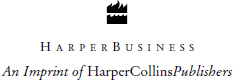 The name of Harper Business is shown, with the logo of HarperCollins Publishers as a stylized set of flames atop waves. A text at the bottom reads, “An Imprint of HarperCollins Publishers.”