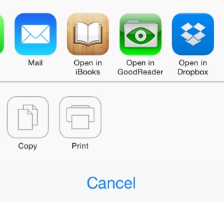 The Mail app offers to hand off a PDF