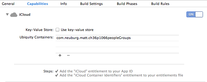 Turning on iCloud support