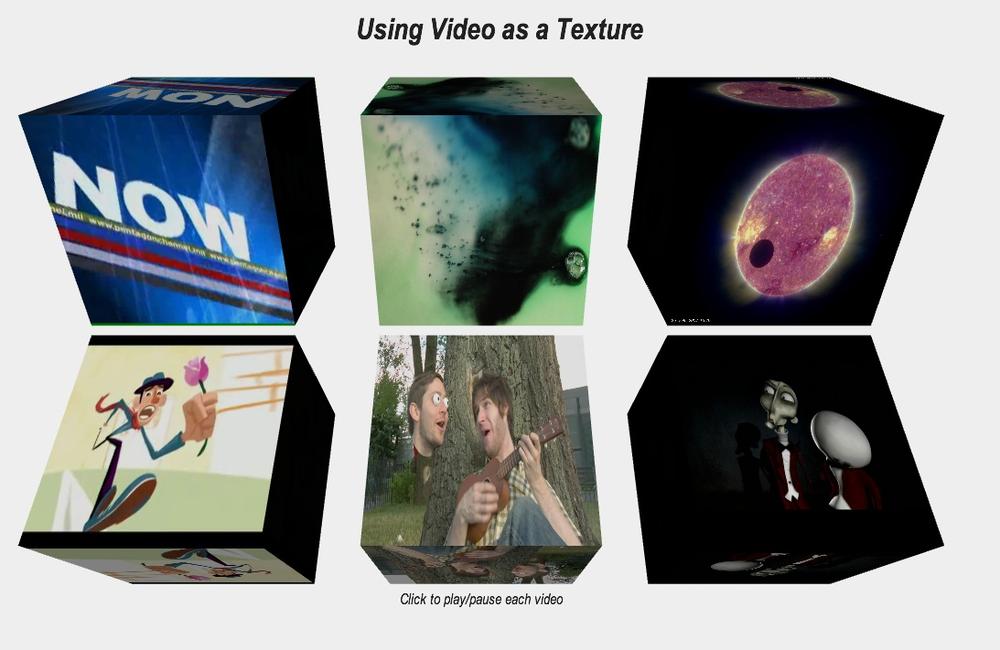 Using video as a texture; Pentagon news and moon videos public domainn; original short films courtesy of No Fat Clips! ()