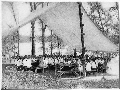 "By the Shining Big Sea Water." A Mess Tent for use in clear, dry weather.