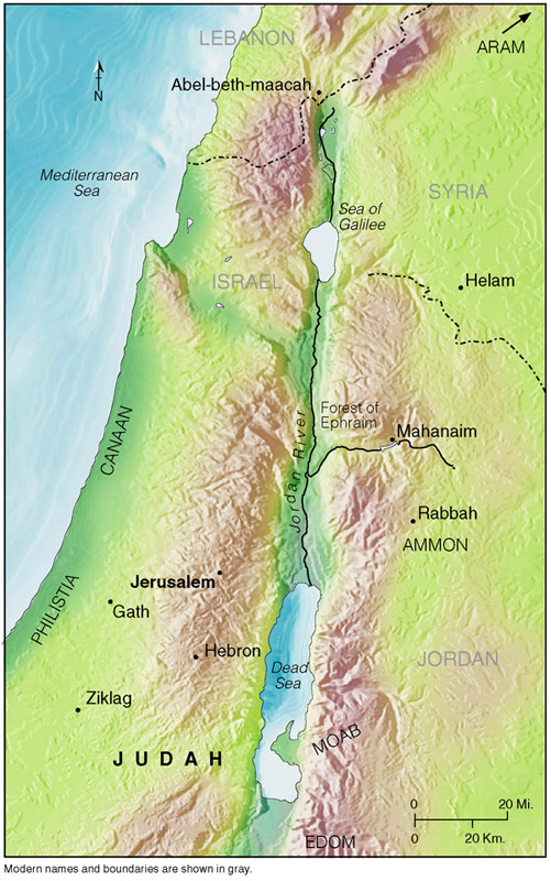 Key Places in 2 Samuel