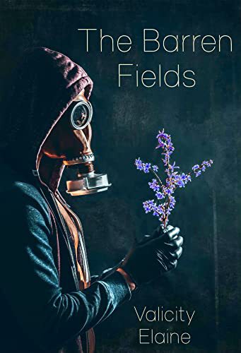 A person wearing a gas mask and holding a flower  Description automatically generated