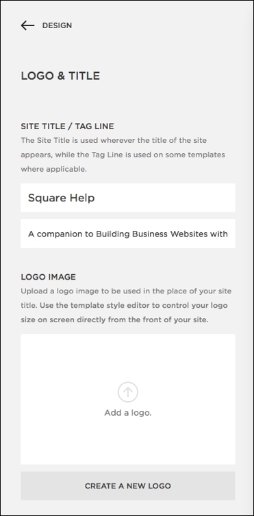 Adding an image-based logo to your site