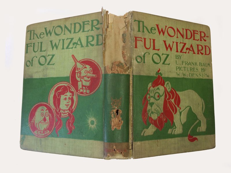 Wonderful Wizard of Oz facsimile spine—before