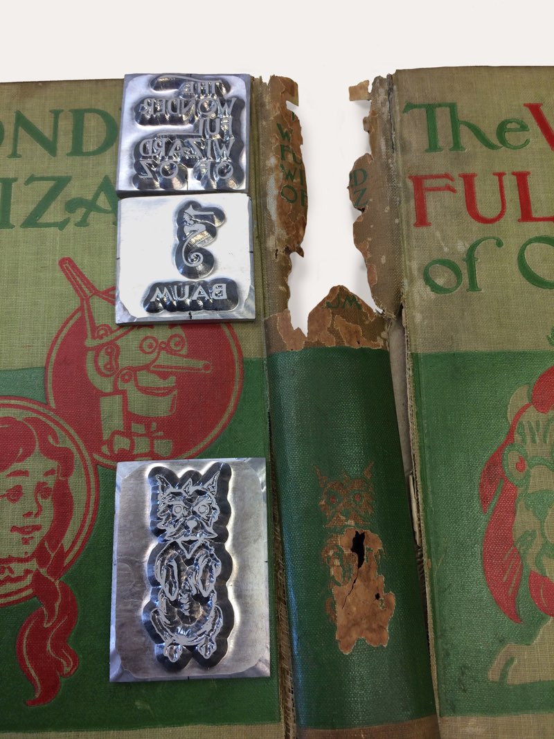 Wonderful Wizard of Oz facsimile spine—spine dies (See p. 156)